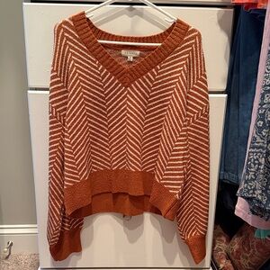 Promesa V-Neck Sweater - Rust and White